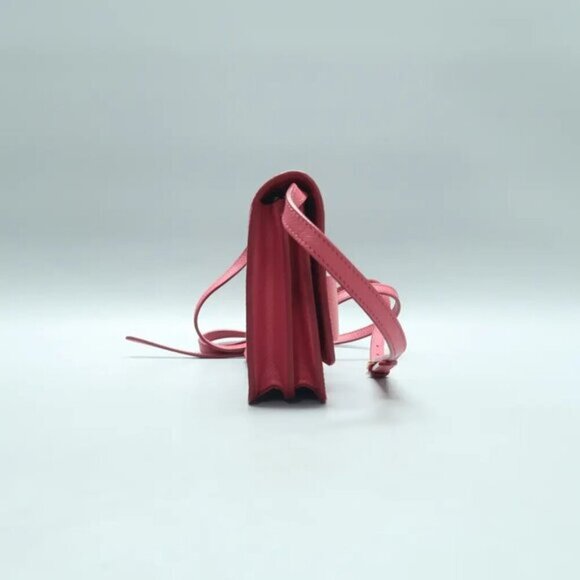 PRADA Saffiano Pink Bow Leather Shoulder Bag 390-020125 - Picture 4 of 12